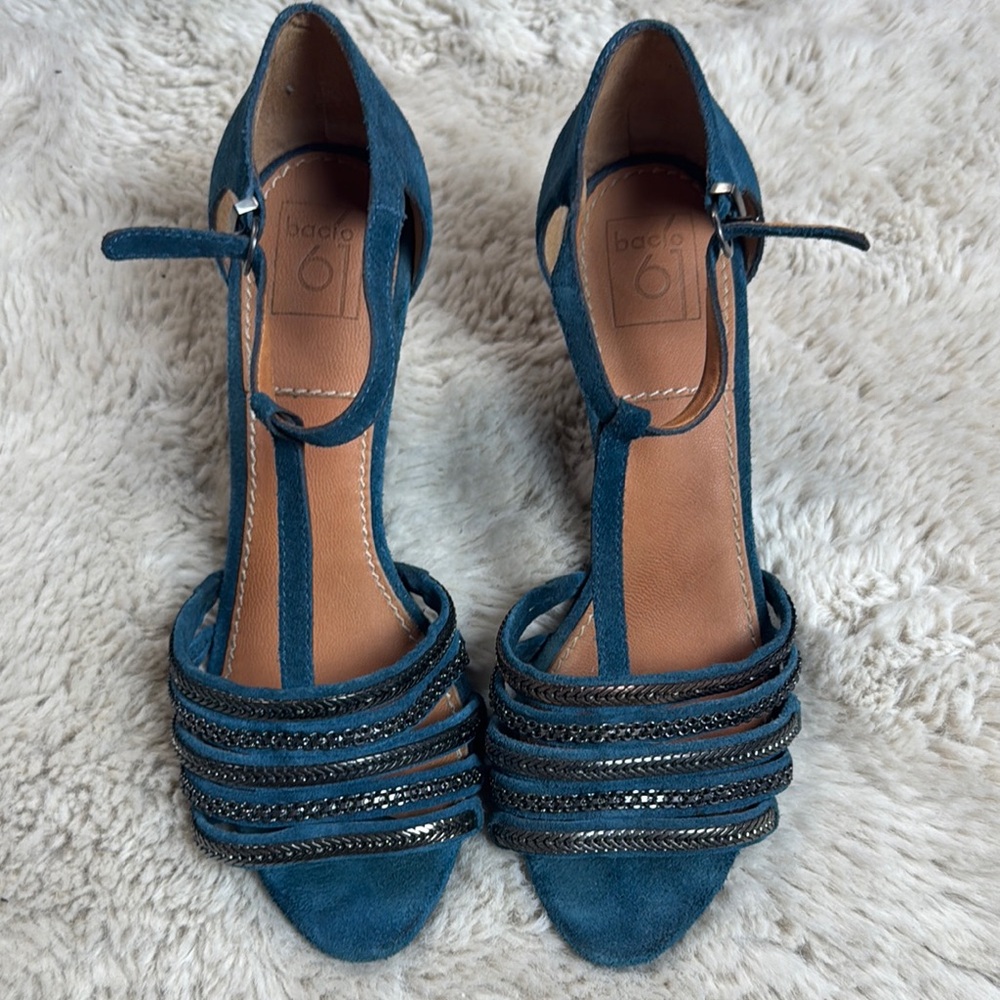 Women's Blue Strappy Heels